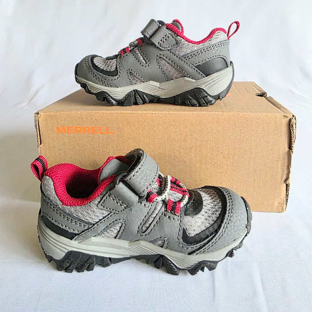 Merrell Baby Boys Trail Quest Jr.‎ Gray Red Sneakers Size 5M